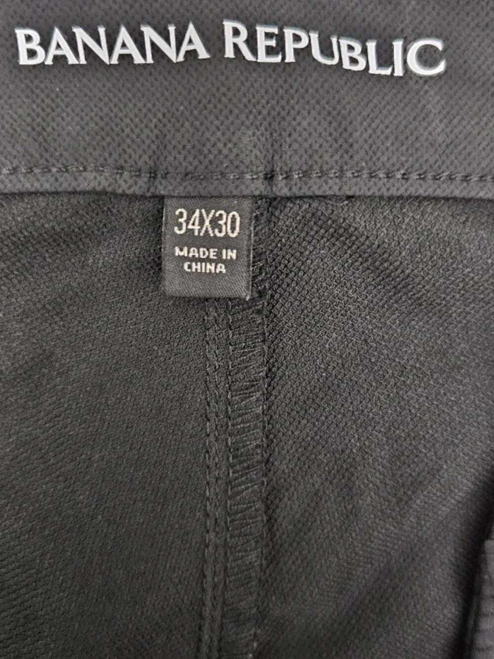 Banana Republic Men's Flat Front Pant Slim Fit Stretch Fabric Black 34X30 New